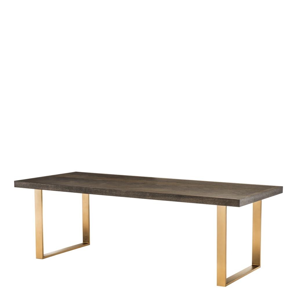 Обеденный стол с металлическими ножками коричневый 230 см Melchior