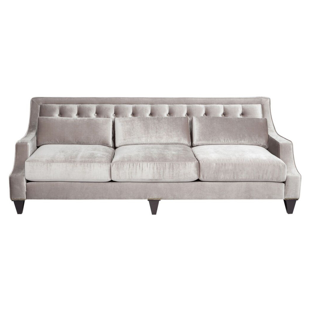 Диван Tufted прямой серый