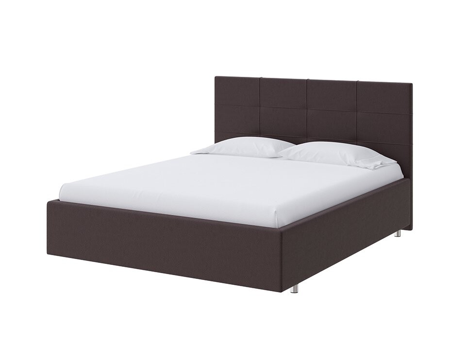 Кровать двуспальная экокожа коричневая 160x200 см Neo