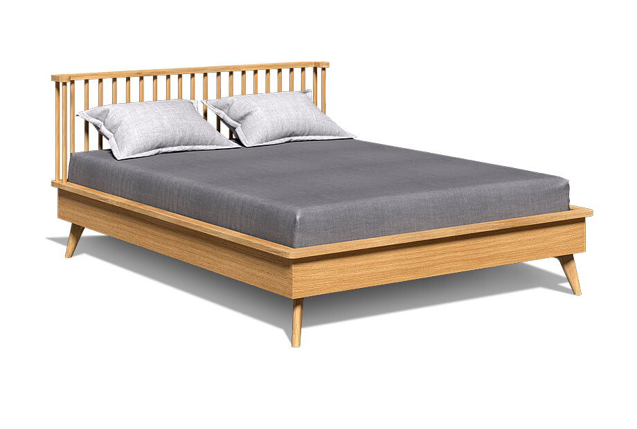 Кровать двуспальная светло-коричневая 180х200 см Elva