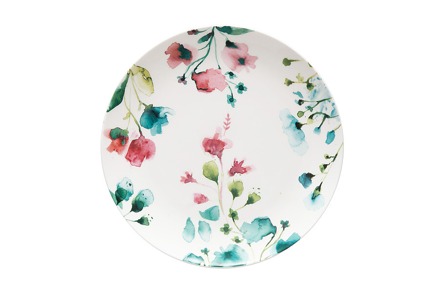 Тарелка фарфоровая для закусок 19 см белая с цветами Primavera