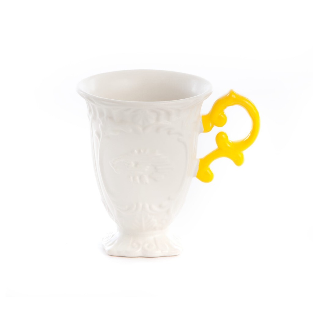 Кружка фарфоровая белая, желтая I-Mug