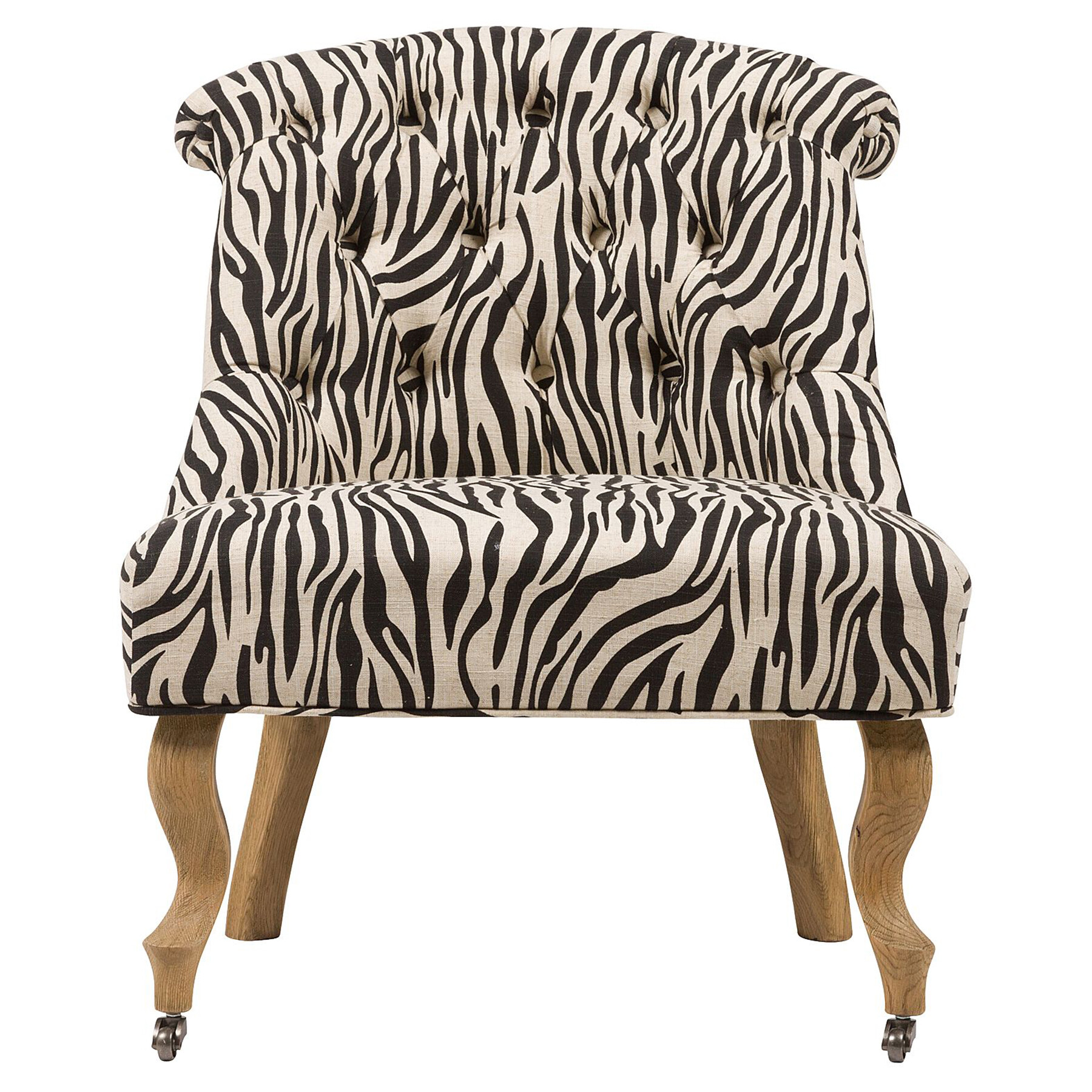 Кресло с мягкими подлокотниками на колесиках черно-белое Amelie French Country Chair