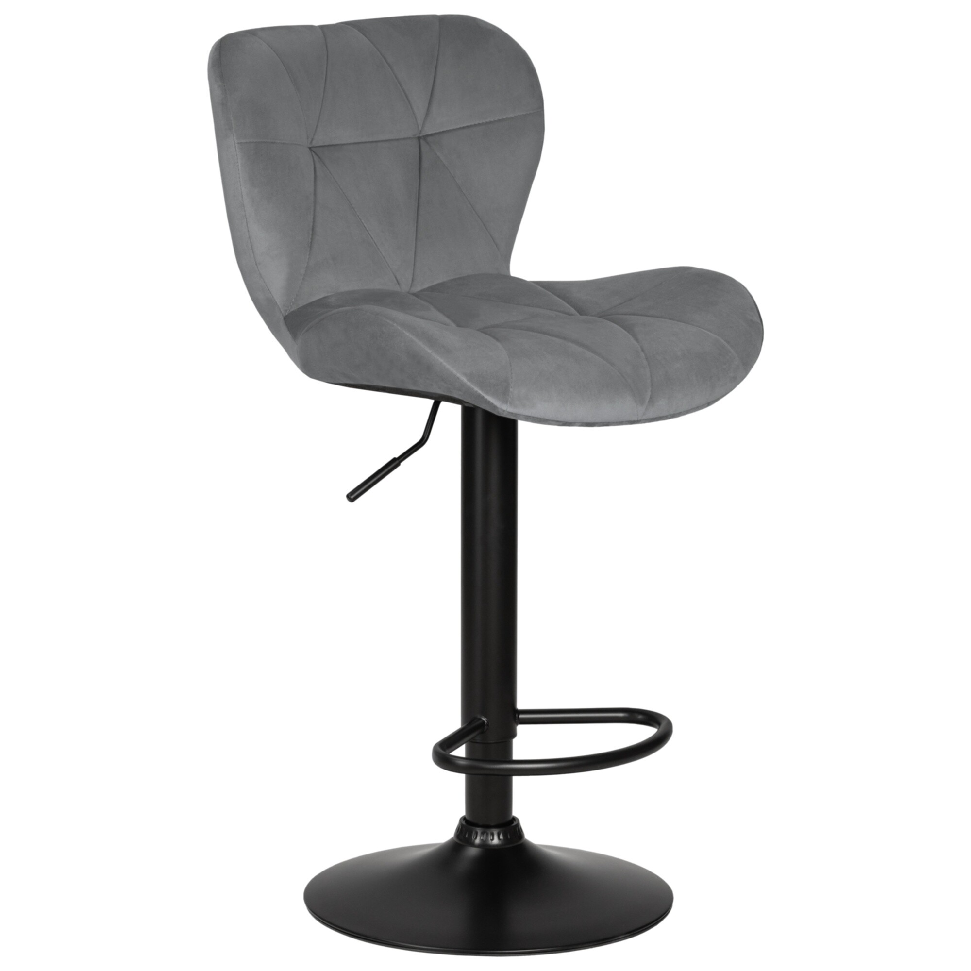 Барный стул с мягким сиденьем серый, черный Barny