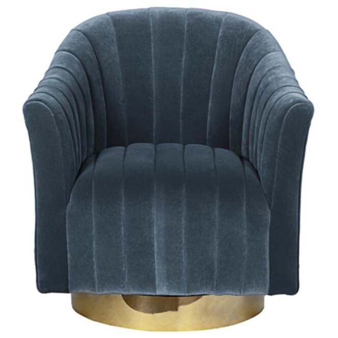 Кресло мягкое вращающееся голубое Garda Decor