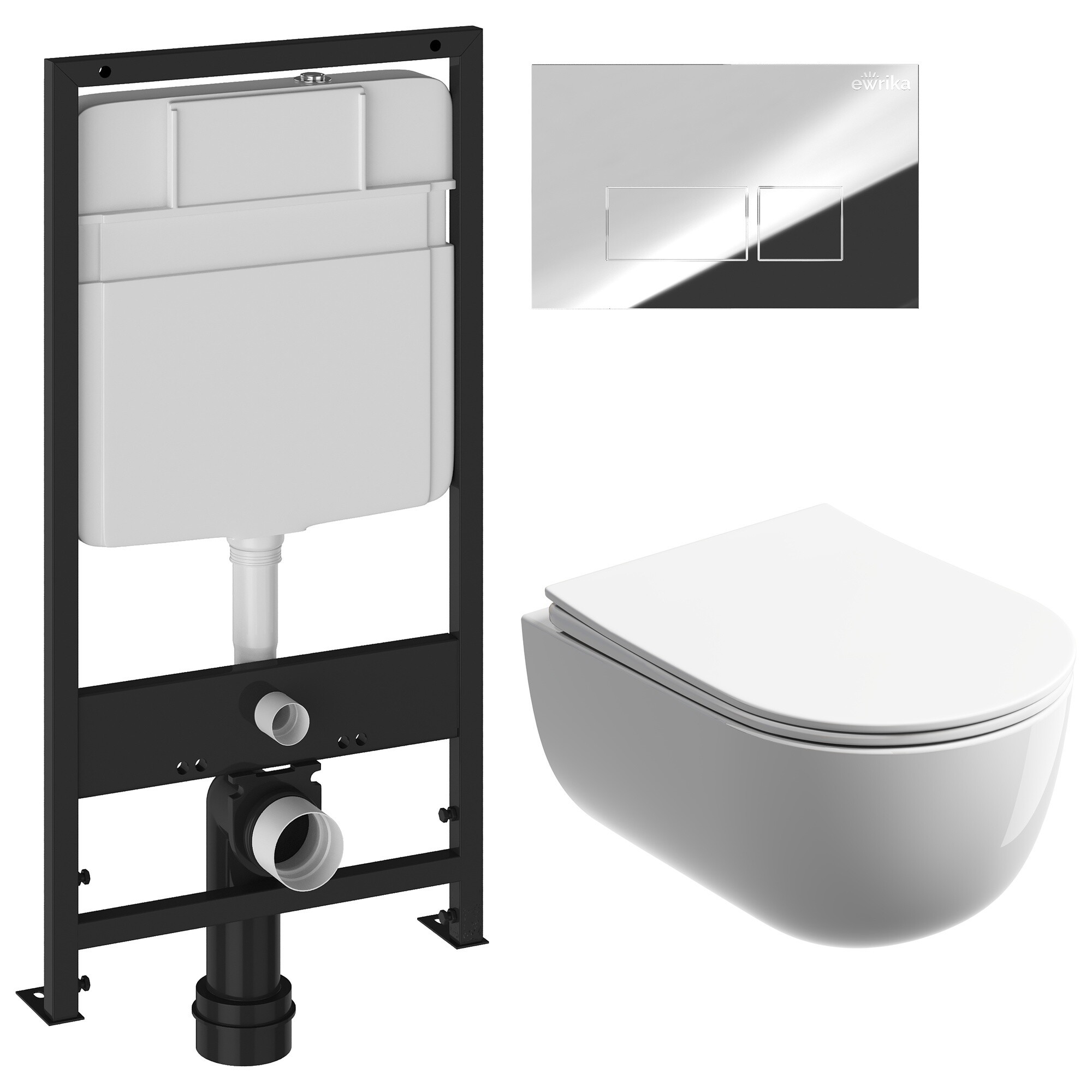 Унитаз Ceramicanova Modena Rimless CN6063 с инсталляцией Ewrika ProLT 0026-2020