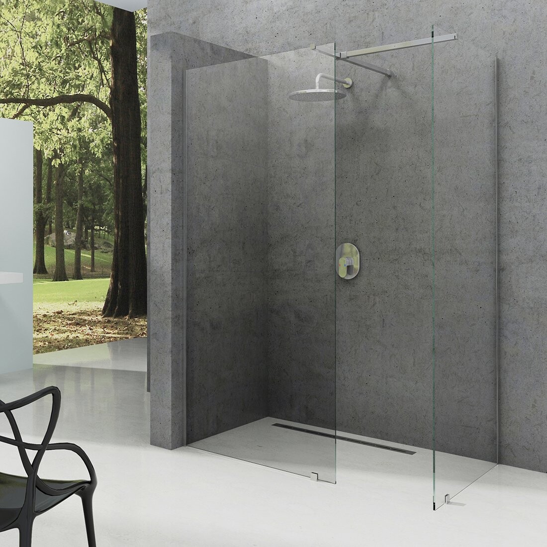 Душевая перегородка 120х200 см прозрачная, хром Ravak ST Walk-In Wall