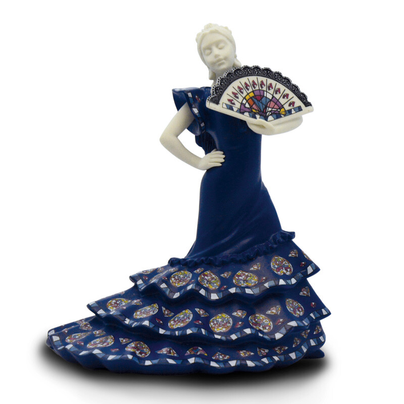 Статуэтка из искусственного камня 15см синяя Baile flamenco