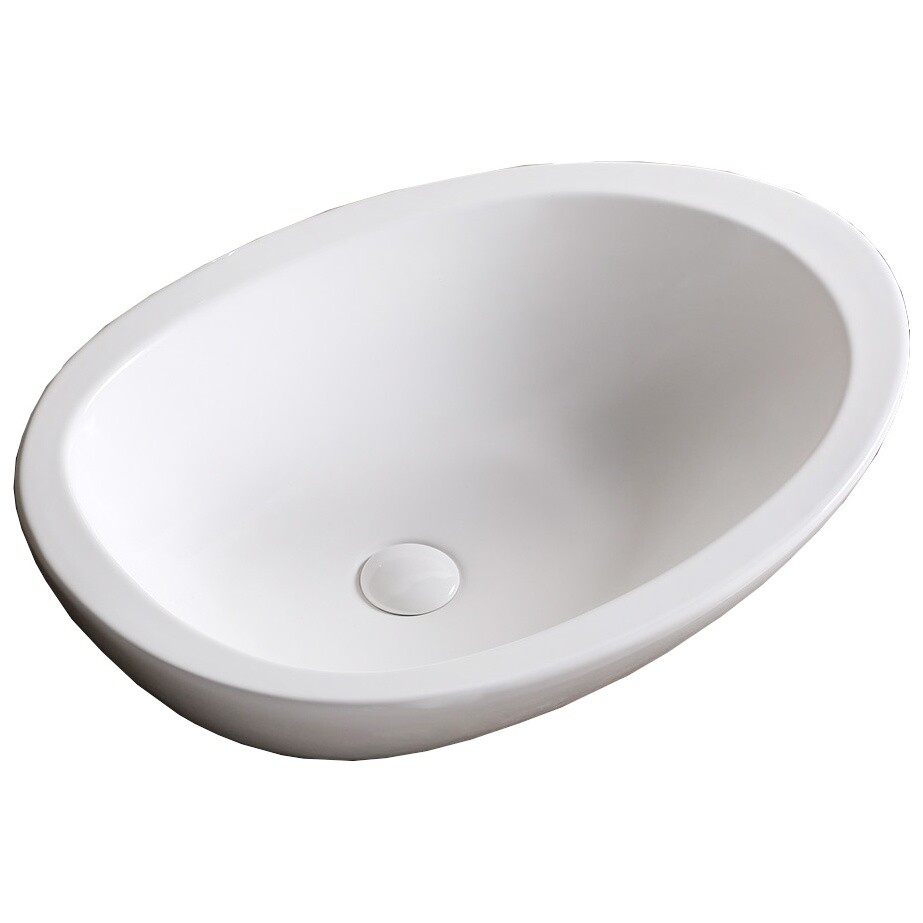 Раковина накладная фарфоровая ассиметричная 49х66 см белая Cerutti SPA CR1005