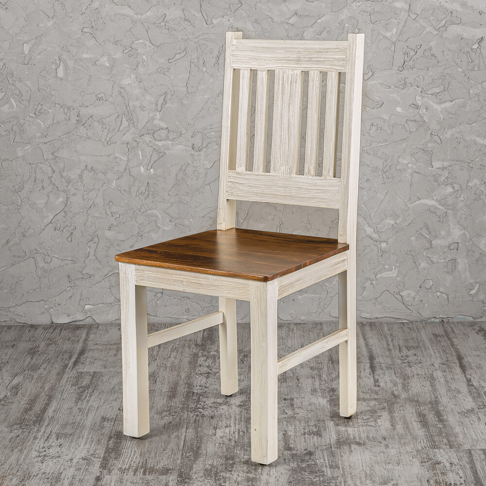 Деревянный стул со спинкой белый &quot;Комби&quot;