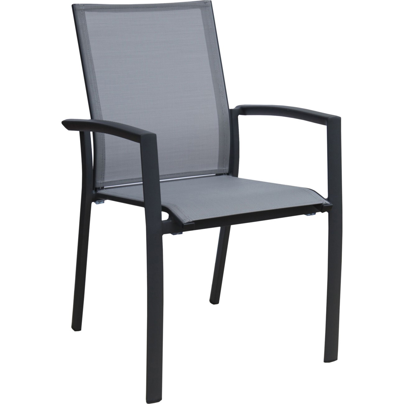 Кресло садовое с черными подлокотниками серое Denver