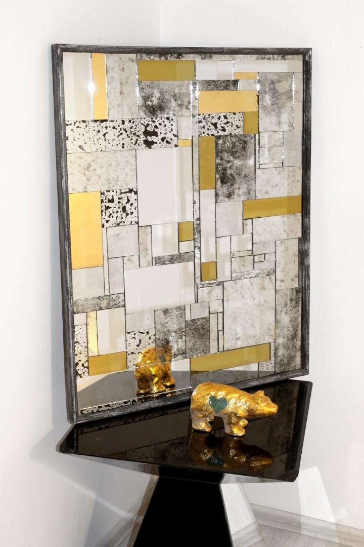 Зеркало-мозаика декоративное прямоугольное золотое Fabrizio gold