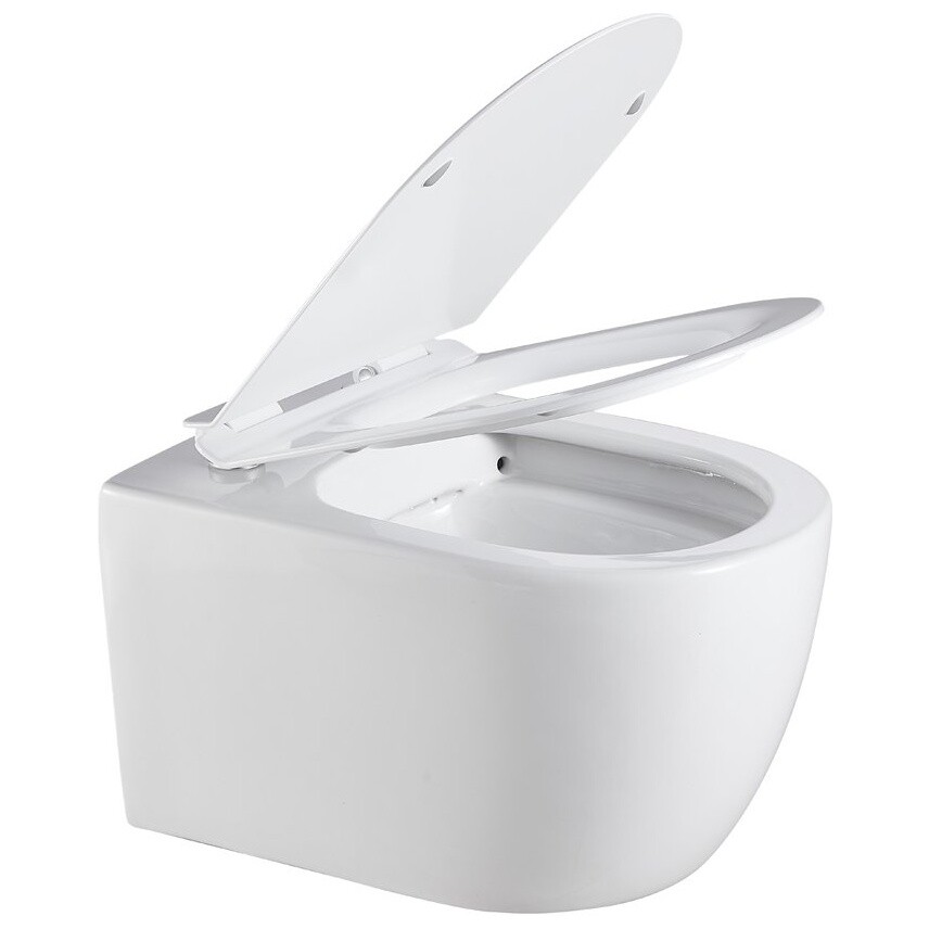 Унитаз подвесной белый Creto Logan L1 1001-001-L1W с инсталляцией Geberit 458.124.21.1 - изображение 5