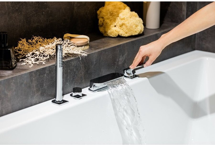 Смеситель на борт ванны встраиваемый однорычажный с душевым гарнитуром хром Ravak Chrome X070073 - изображение 5