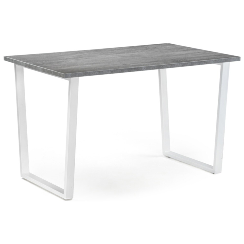 Обеденный стол деревянный 80х140 см бетон, белый &quot;Лота Лофт&quot;