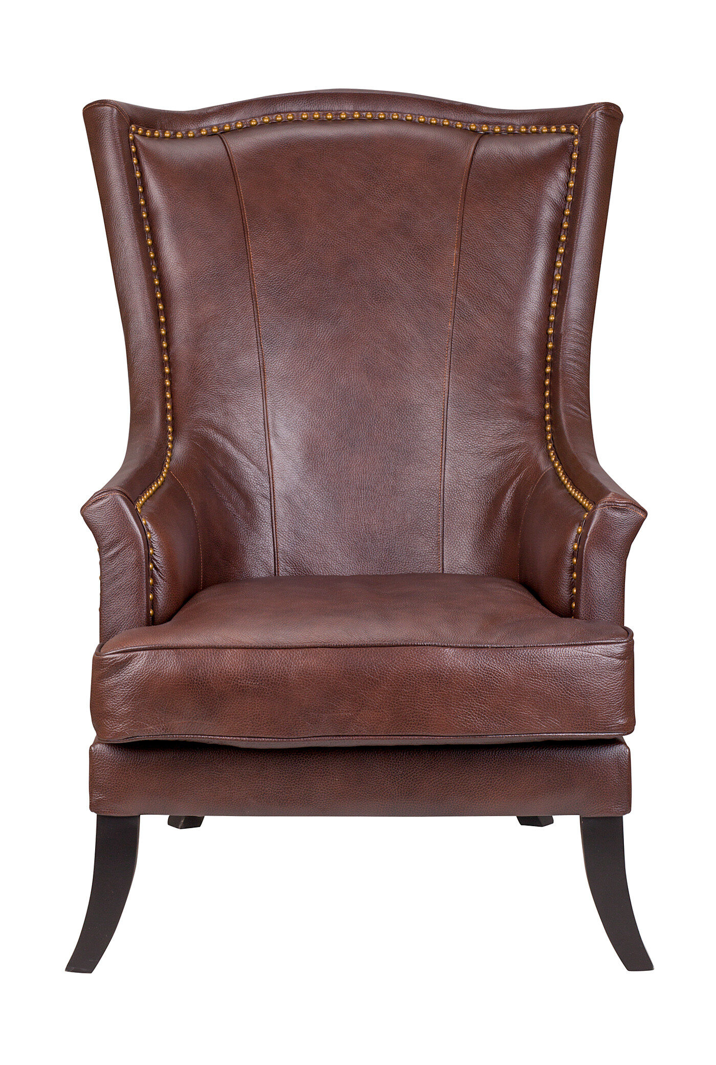 Кресло кожаное с мягкими подлокотниками коричневое Chester leather