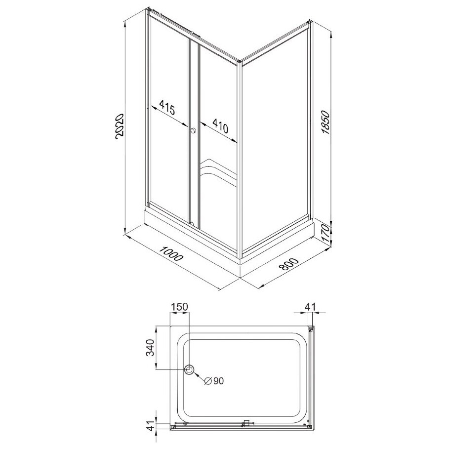 Душевой уголок прямоугольный с низким поддоном 80х100 см белые полосы Triton "Фьюжн А" Щ0000045120 - изображение 9