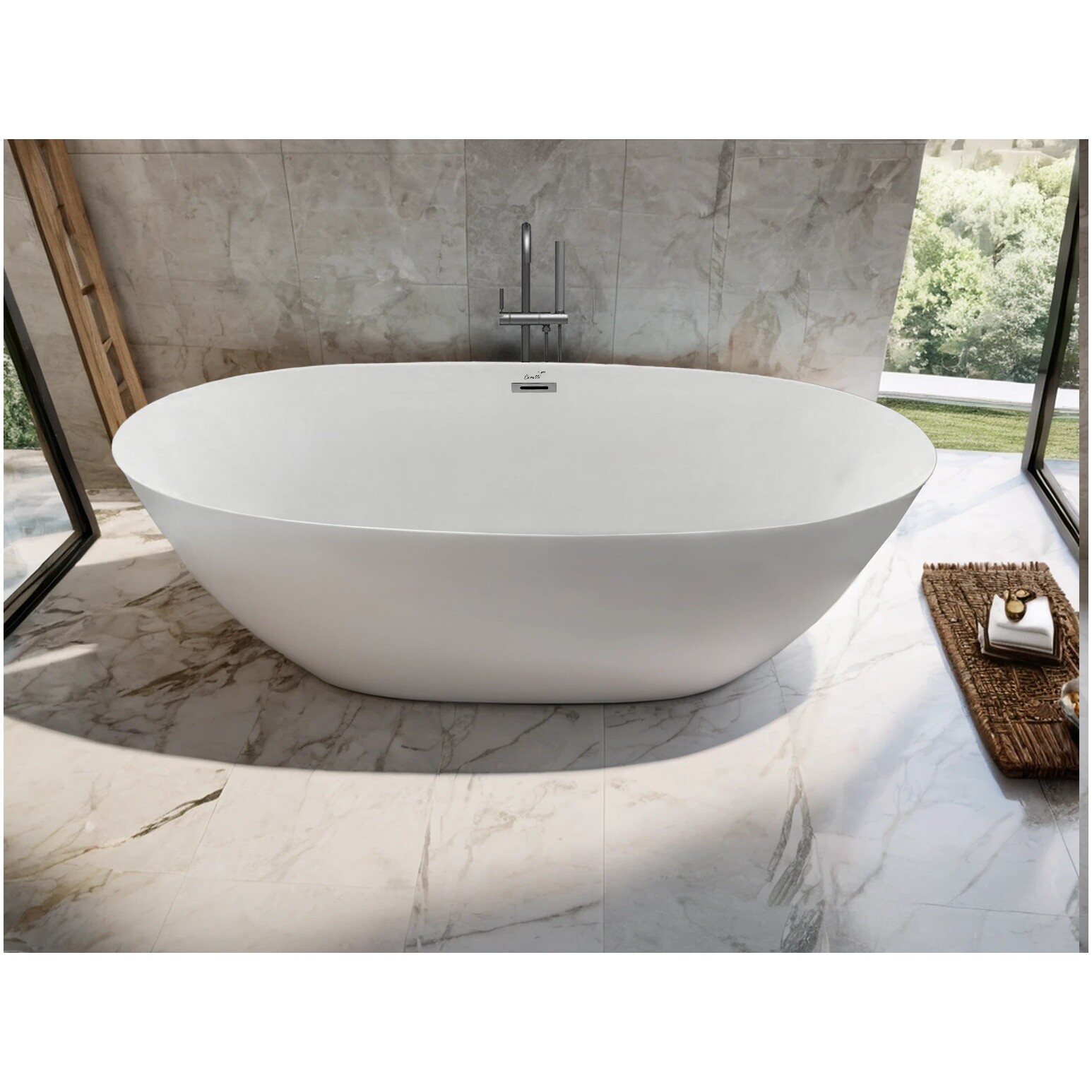 Ванна акриловая овальная 80х170 см белая матовая Cerutti SPA GRETA170MW CT10517