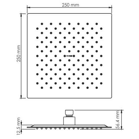 Лейка для тропического душа квадратная 25 см черный глянец Wasserkraft A199 - изображение 4
