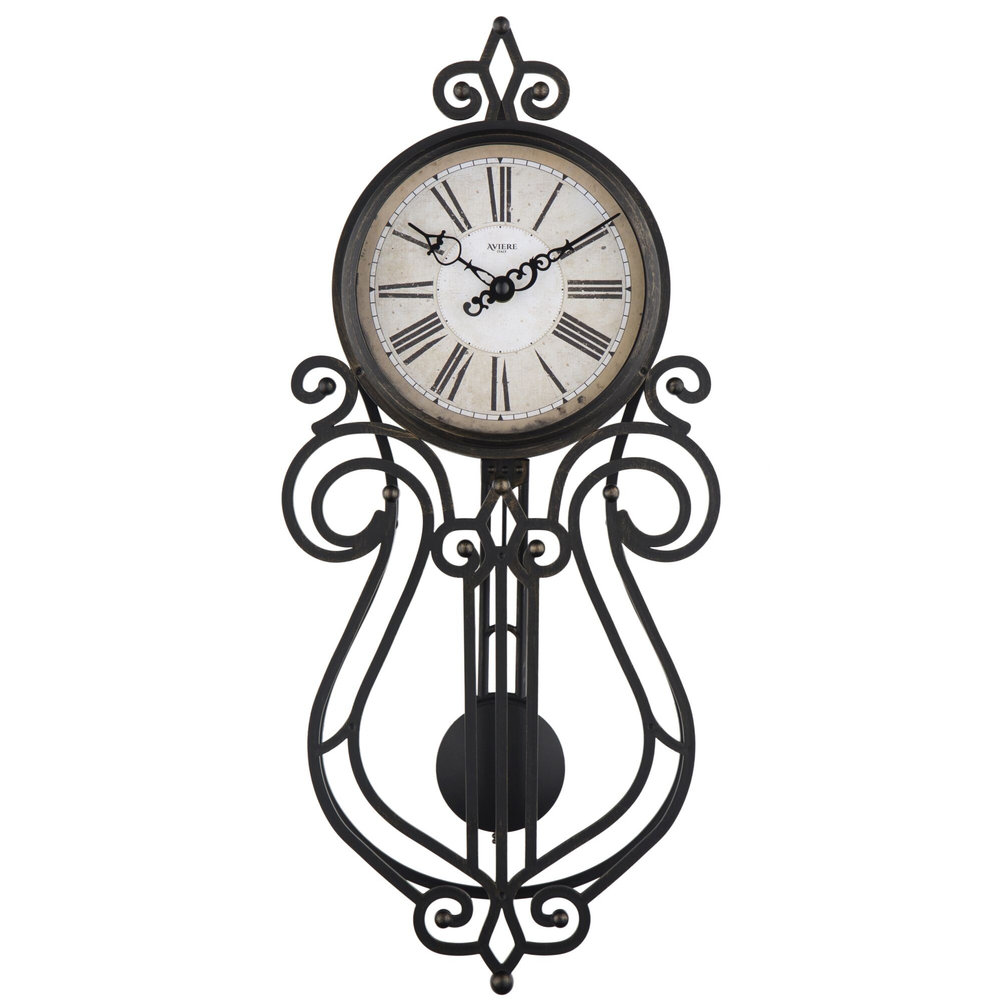 Часы настенные черные с маятником Aviere 27514