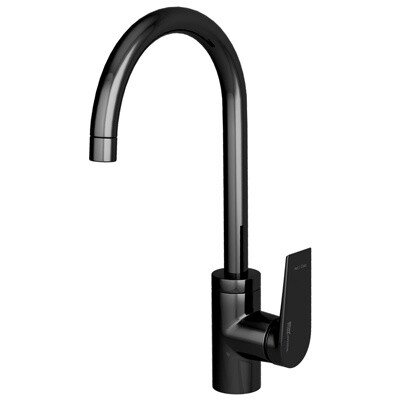 Смеситель для кухни из латуни черный Wasserkraft 6607