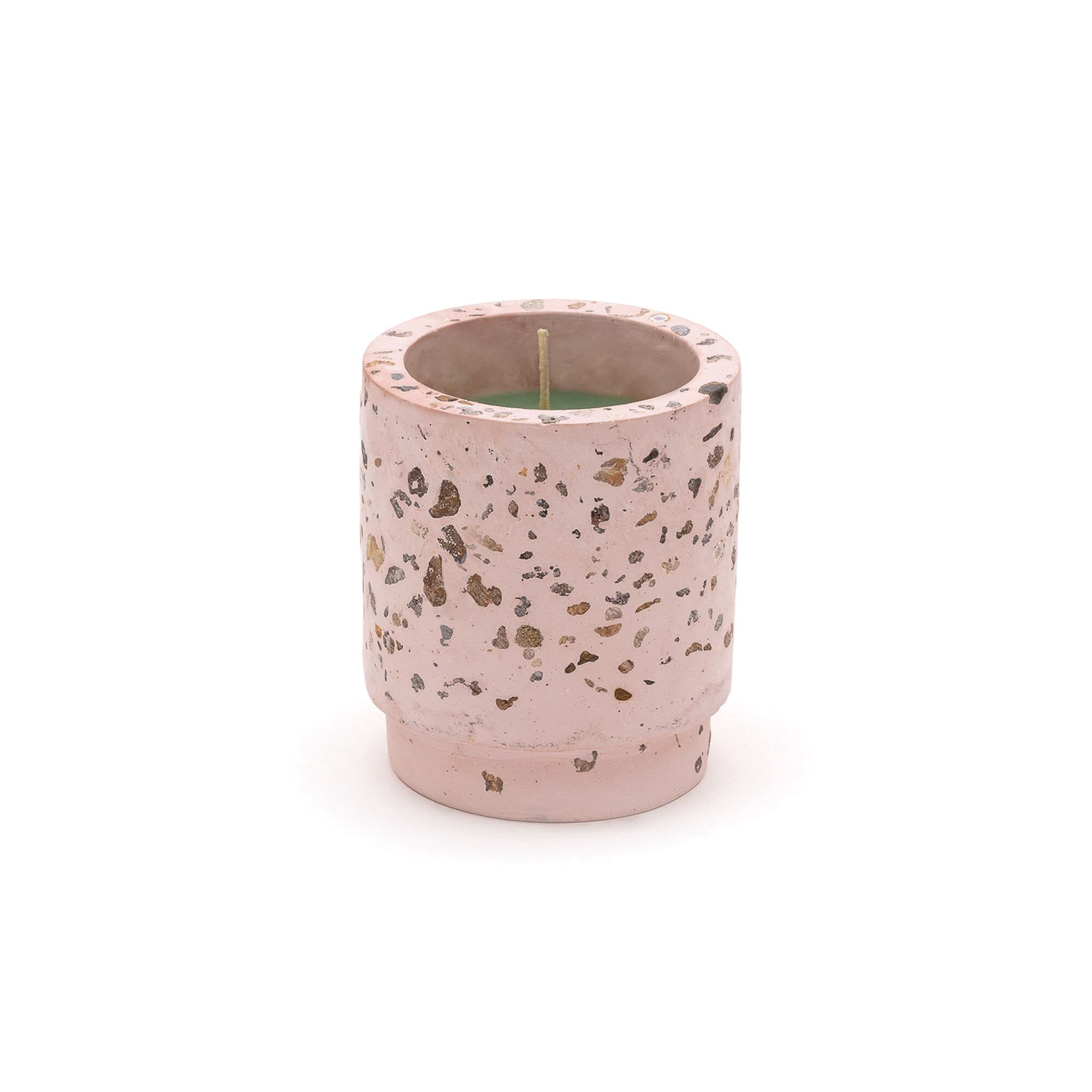 Свеча ароматическая в бетонном стакане 10,5х9 см розовая Green Possessed Tropicalia
