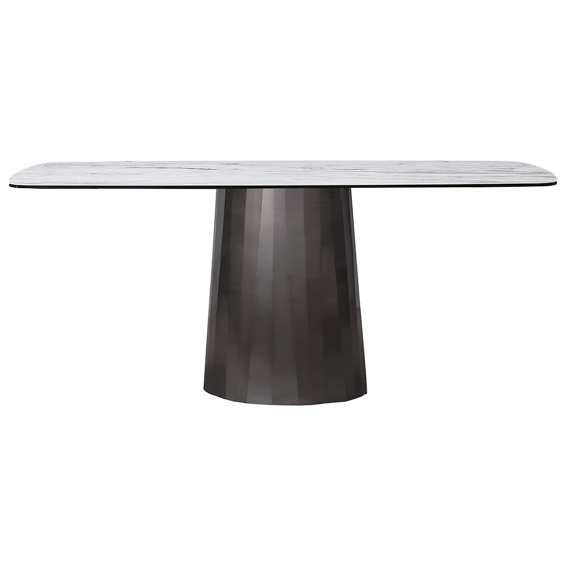 Обеденный стол прямоугольный с керамической столешницей 100х240 см серый, черный 57EL-91600