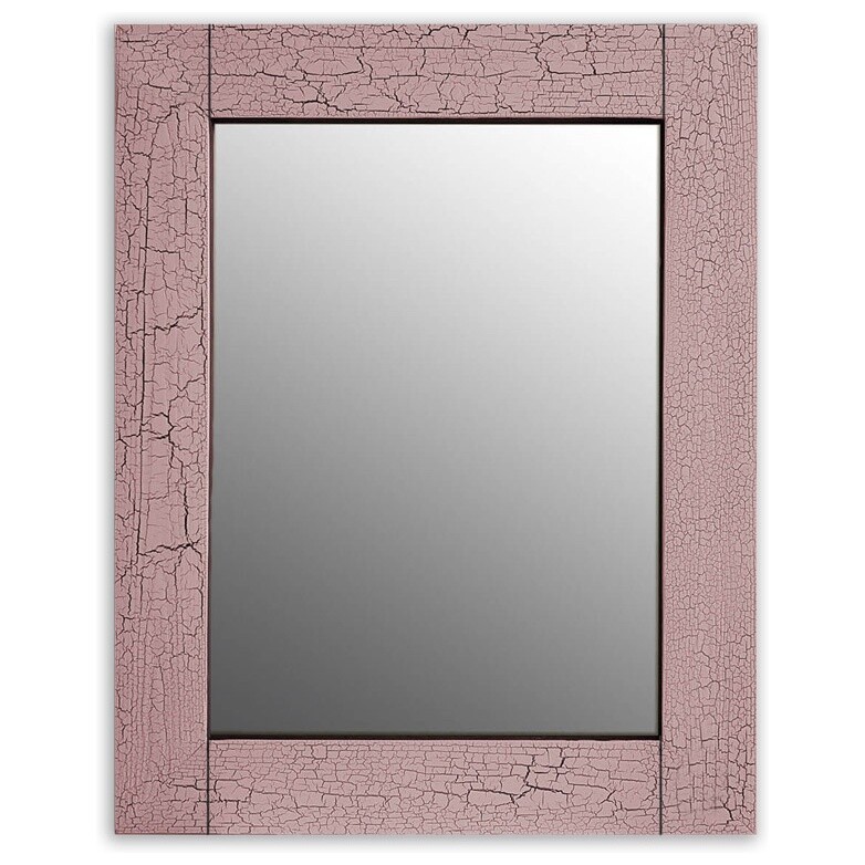Зеркало настенное квадратное 60х60 см розовое &quot;Кракелюр Розовый&quot;