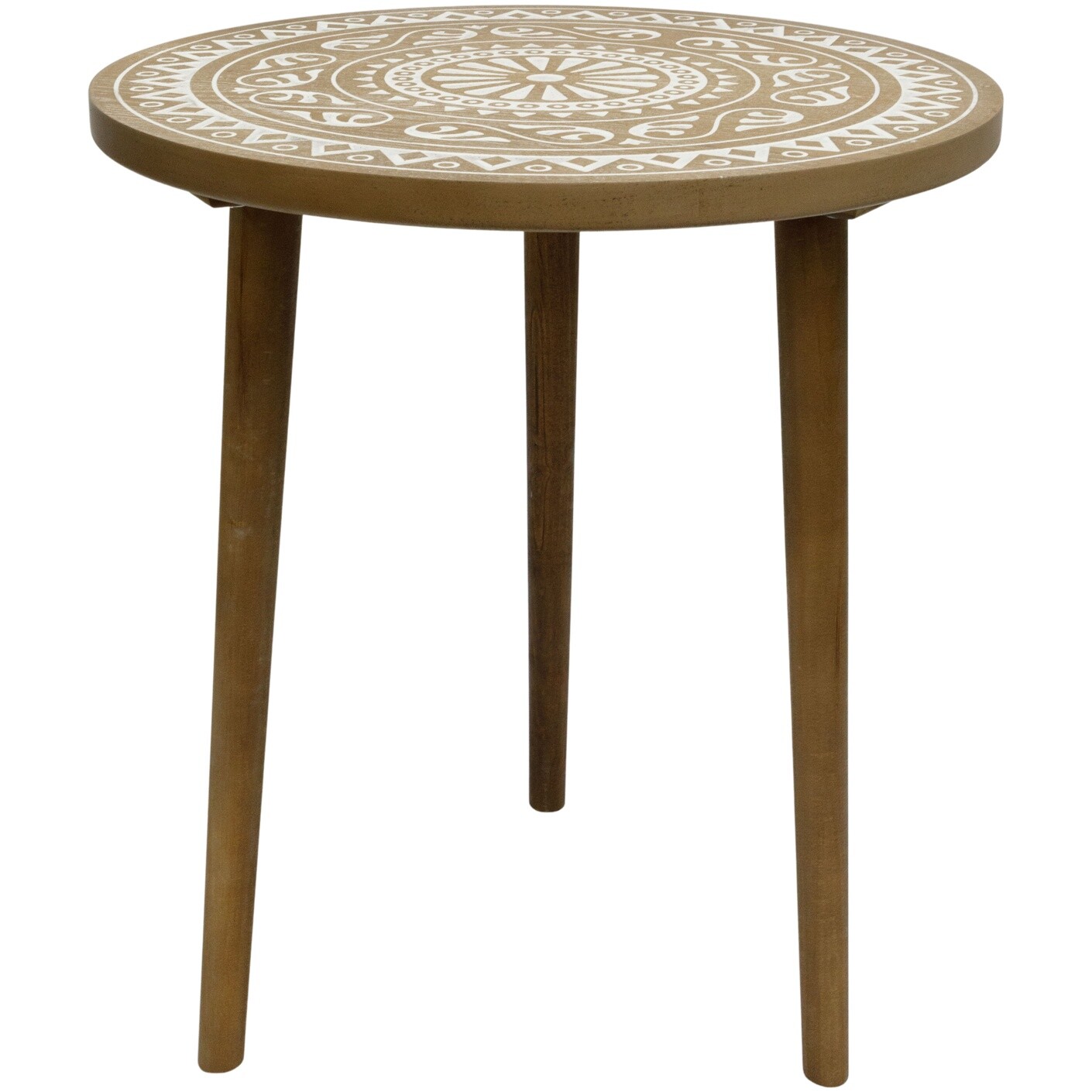Кофейный столик деревянный круглый коричневый