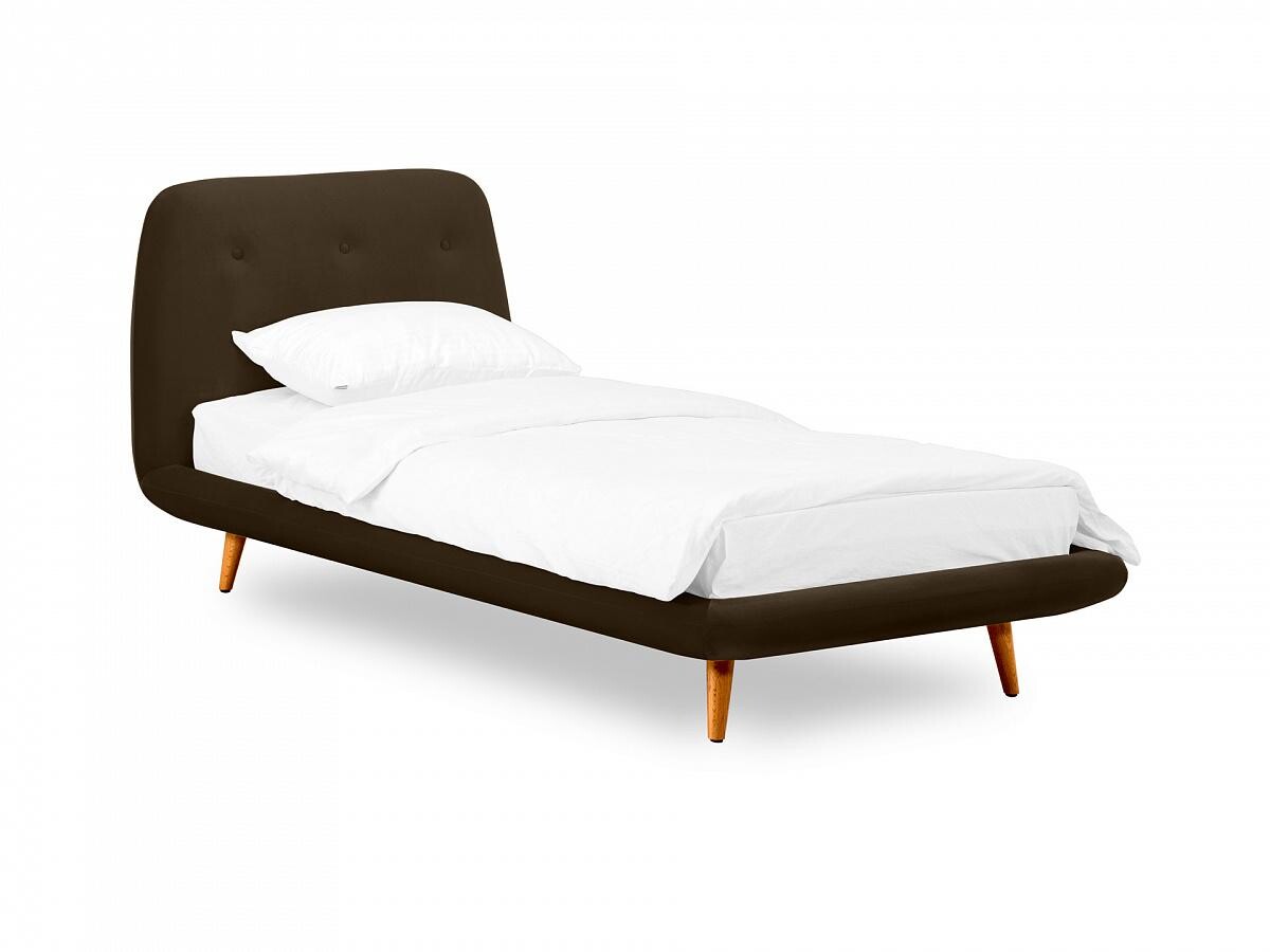 Кровать односпальная коричневая 90х200 см Loa 900