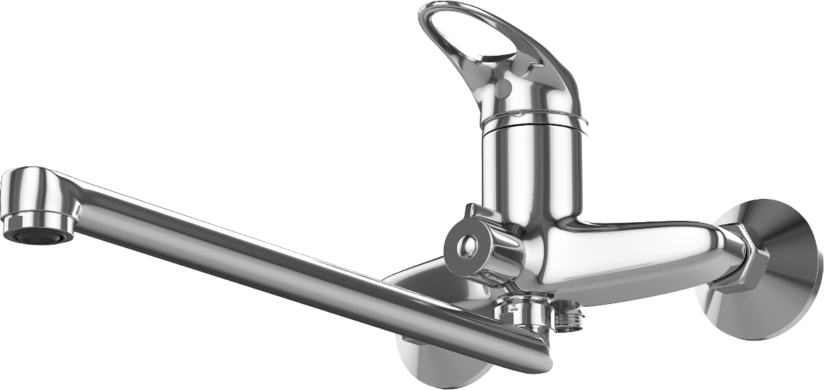 Смеситель универсальный однорычажный с душевым гарнитуром хром Diwo "Псков" PS-02cr - изображение 10