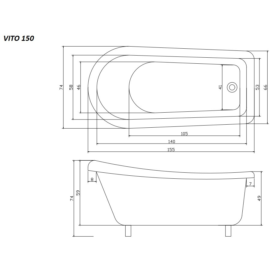 Ванна на львиных лапах белая, золото Cerutti SPA Vito 150 CT9669 - изображение 4