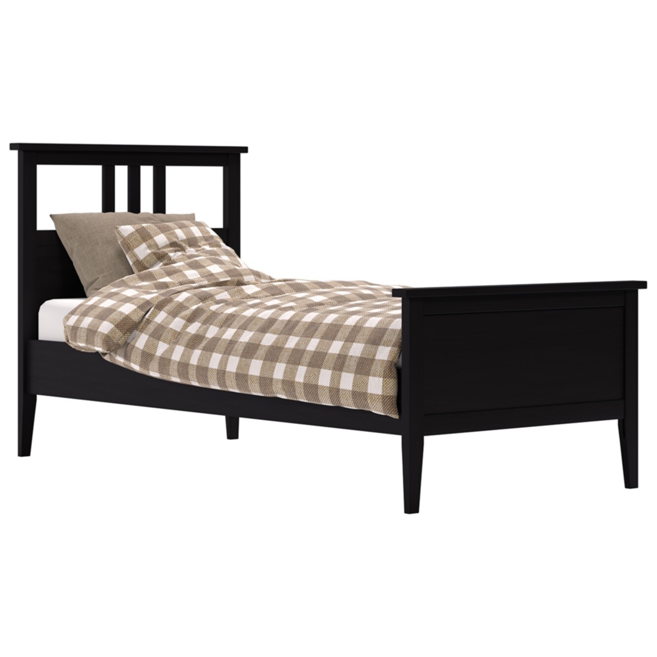 Кровать односпальная деревянная 90х200 см черная &quot;Мира&quot;