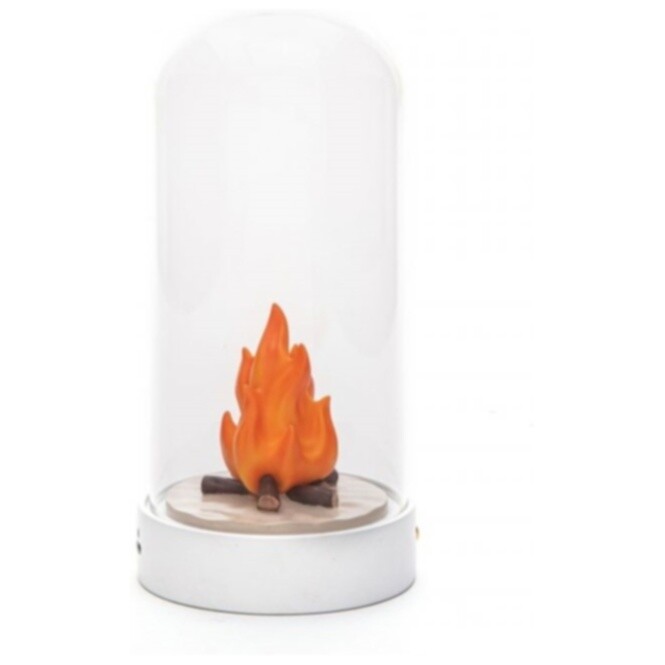 Настольная лампа светодиодная дизайнерская прозрачная, оранжевая, белая My Little Bonfire 10458