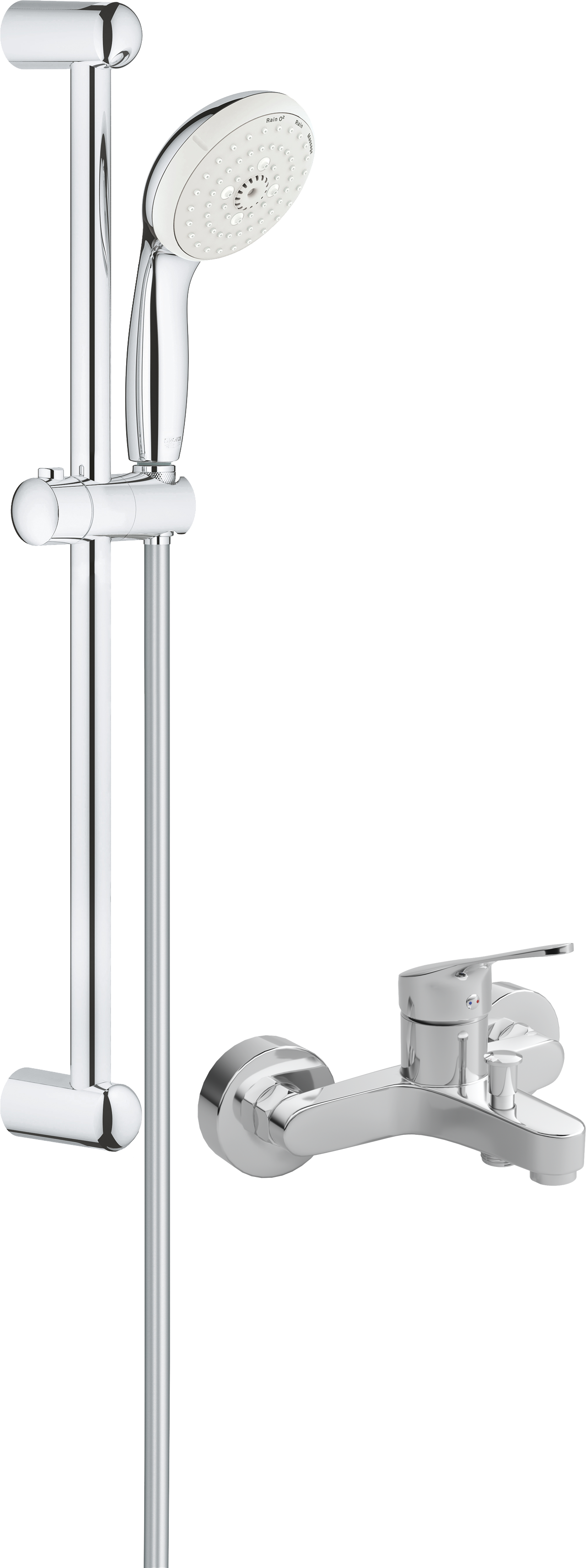 Душевой комплект со смесителем для ванны хром Mega Delta MG-SRN100 Grohe Tempesta New 27794001