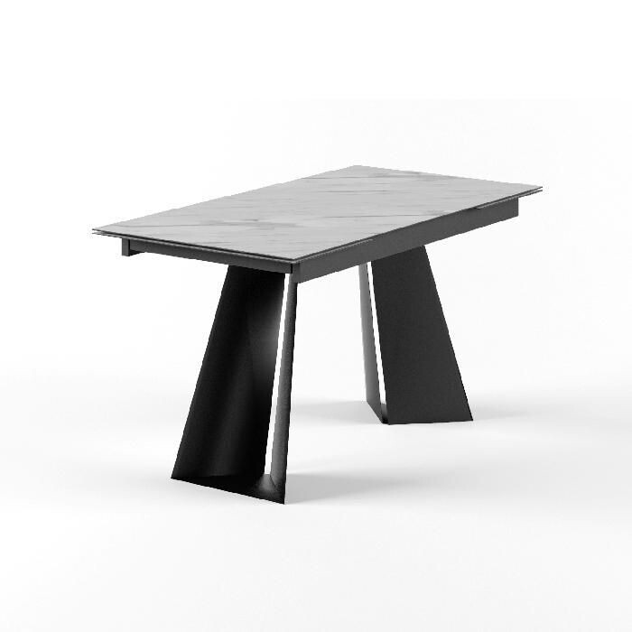 Стол раскладной керамический черный, серый 140+35+35 см Muria