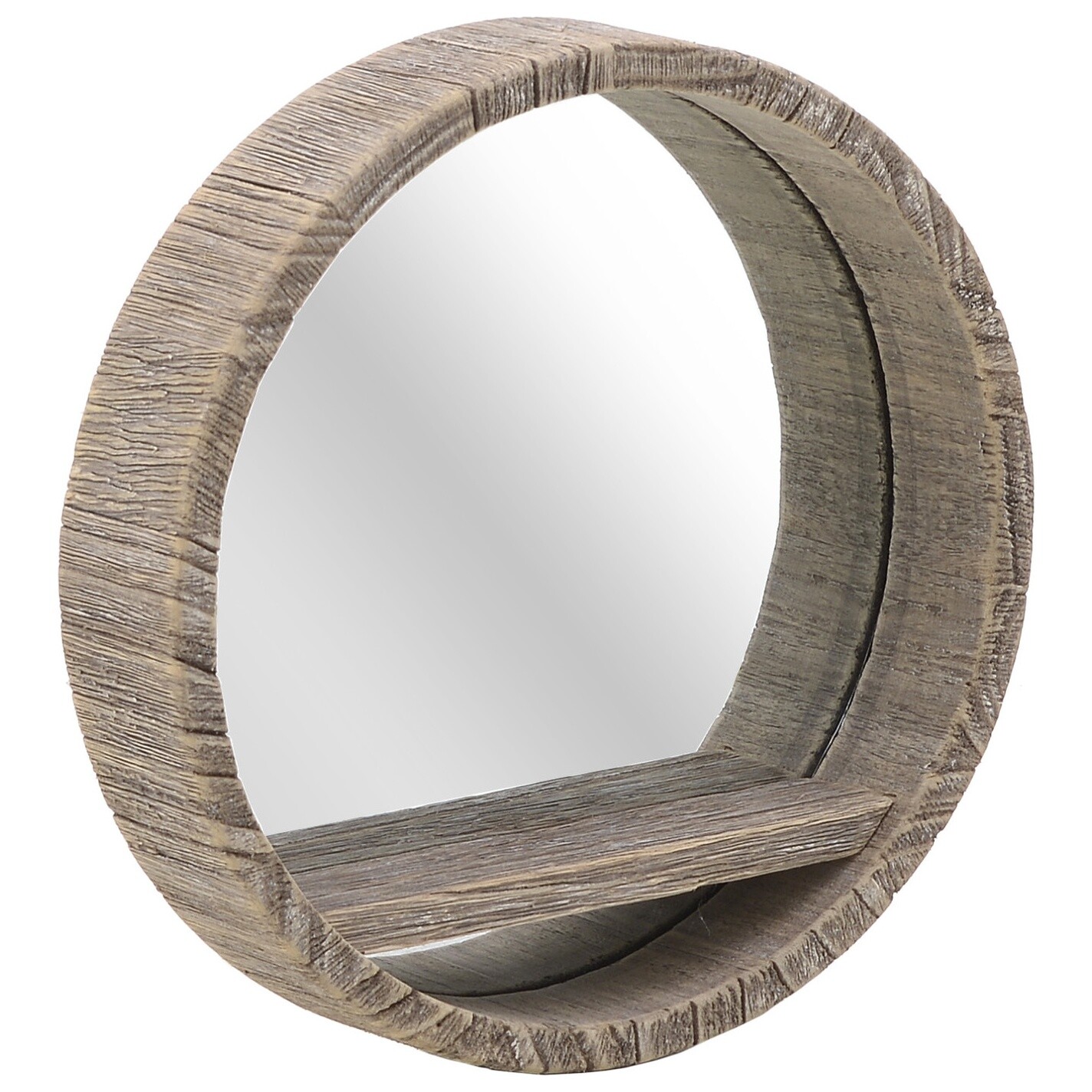 Зеркало настенное в деревянной раме серое 111489