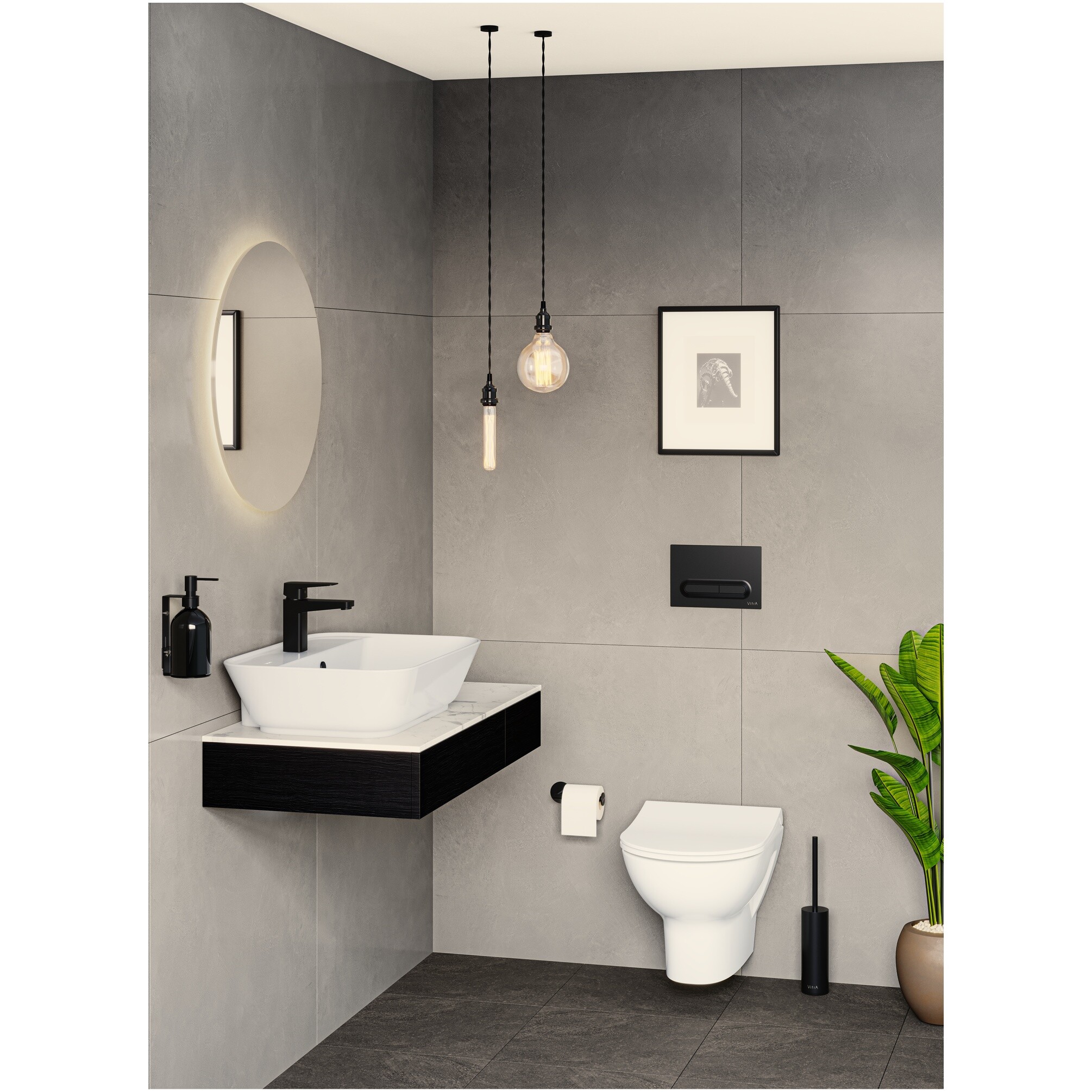 Унитаз подвесной безободковый с микролифтом белый Vitra Zentrum 5795B003-6077