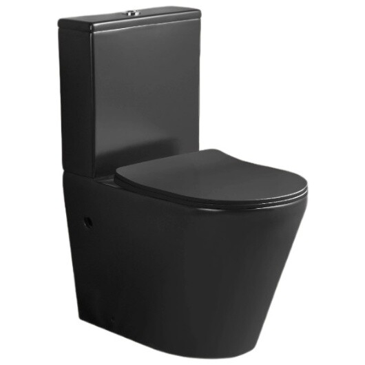 Унитаз напольный безободковый с сиденьем микролифт черный Cerutti SPA Sella MB CT9865