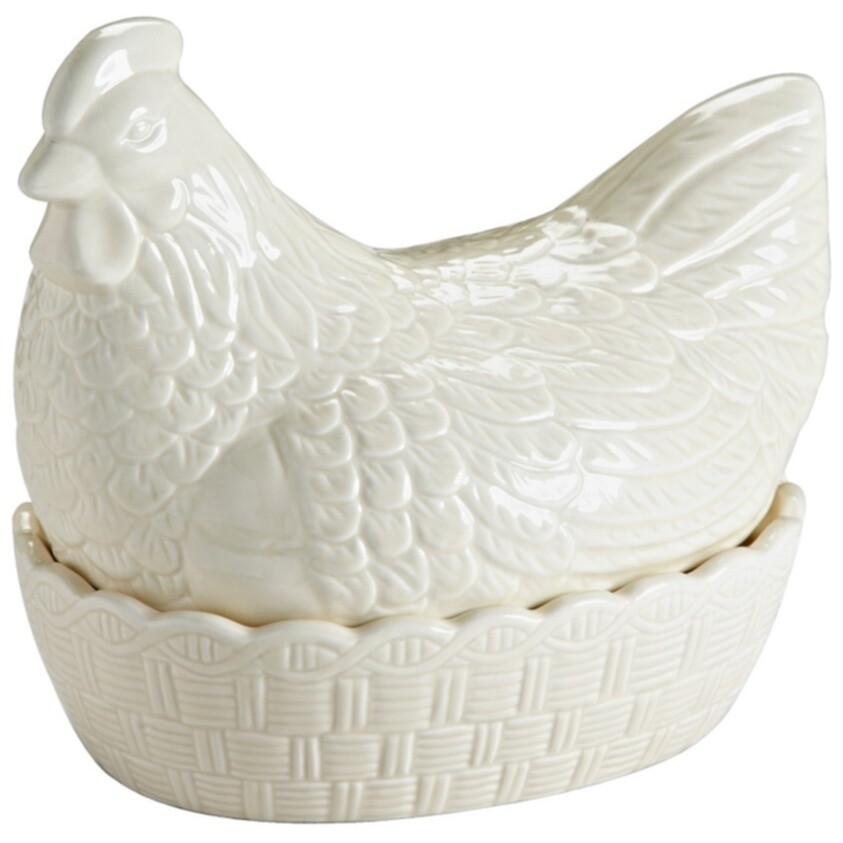Подставка для яиц керамическая кремовая Hen