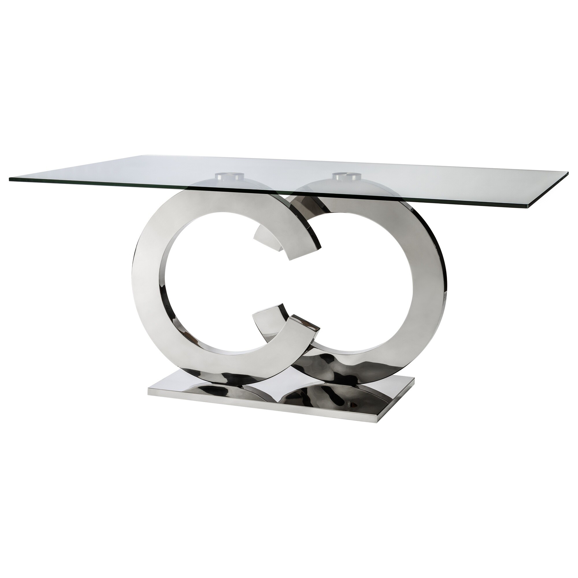 Обеденный стол стальной со стеклянной столешницей Casandra 160