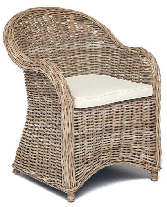 Плетеное кресло с подушкой натуральный серый Secret De Maison Maison