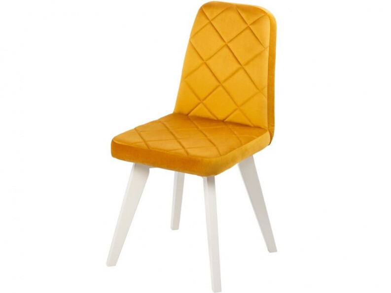 Кухонный стул мягкий на белых ножках желтый &quot;Арион&quot;