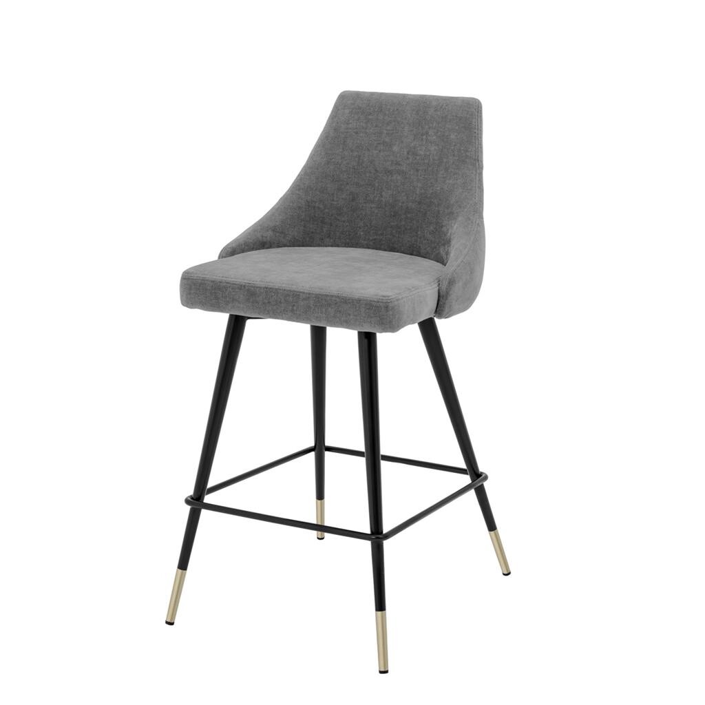 Полубарный стул со спинкой серый Cedro