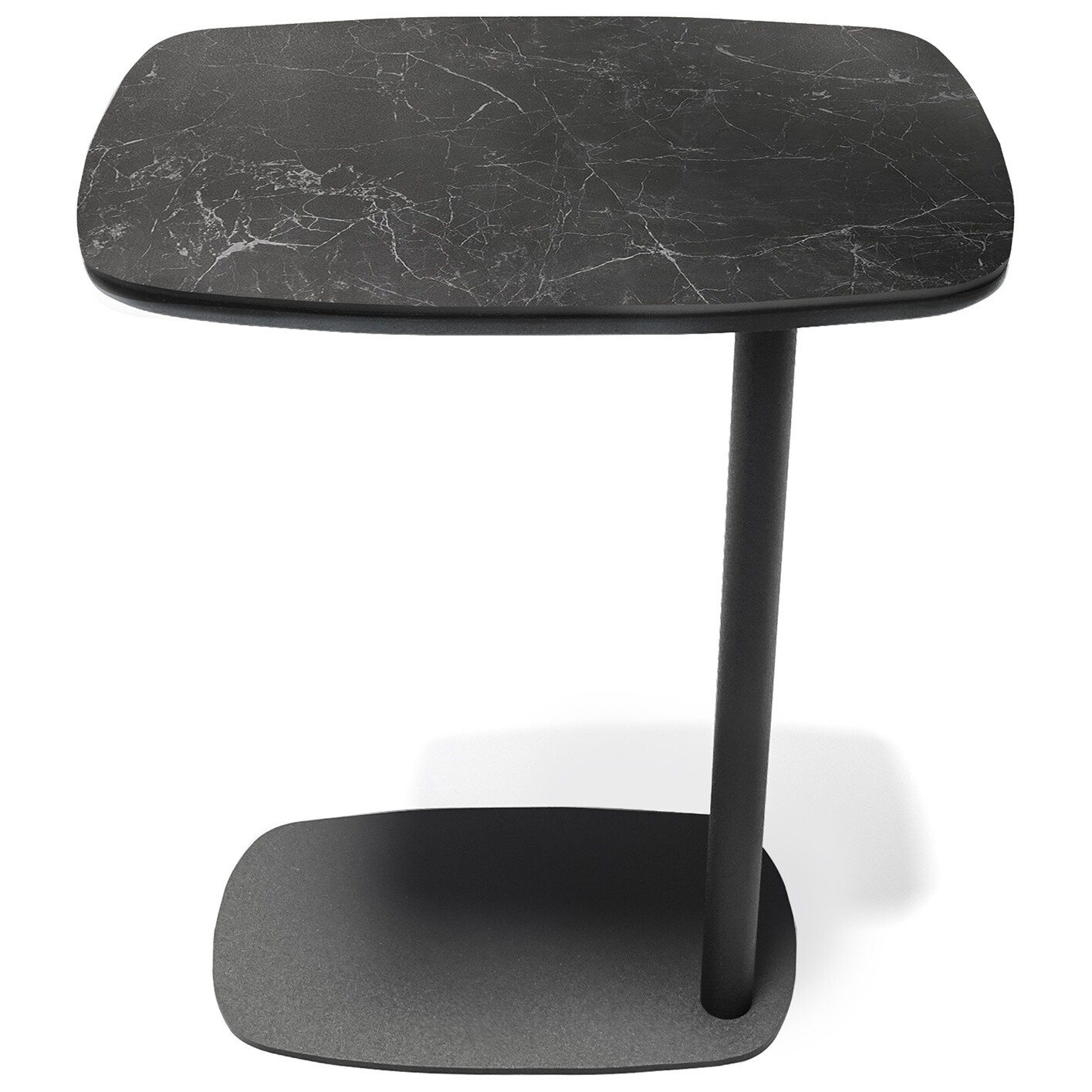 Приставной столик с керамической столешницей на металлическом основании черный Side NRM00308