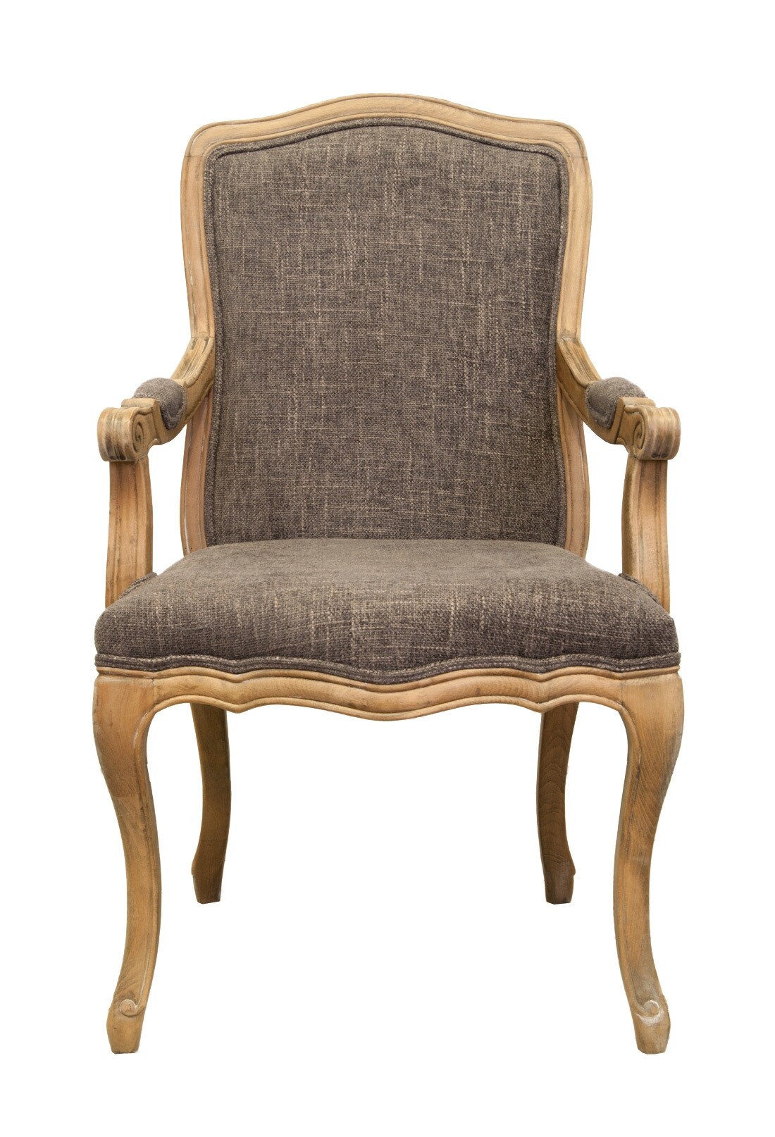 Кресло классическое коричневый лен, дуб Wallis