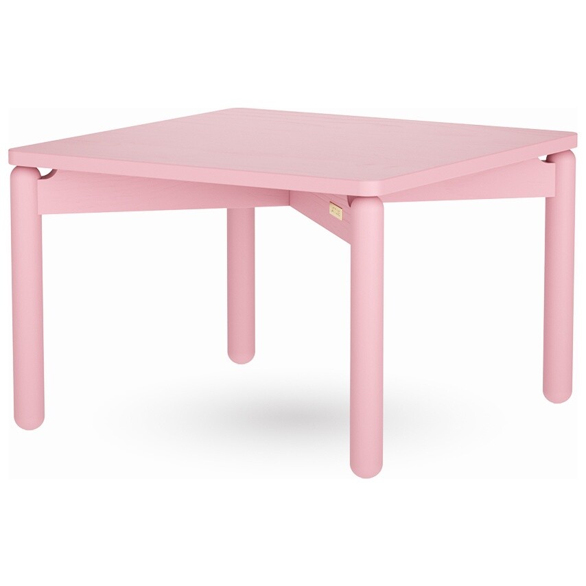 Журнальный столик деревянный квадратный 60 см розовый Saga