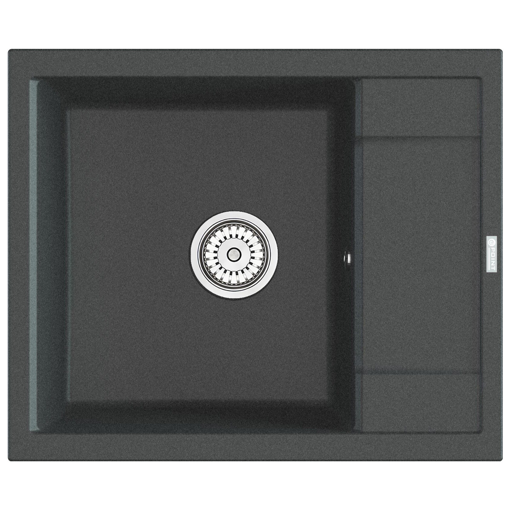Мойка кухонная кварцевая прямоугольная графит Point &quot;Римо 60&quot; PN3010GR