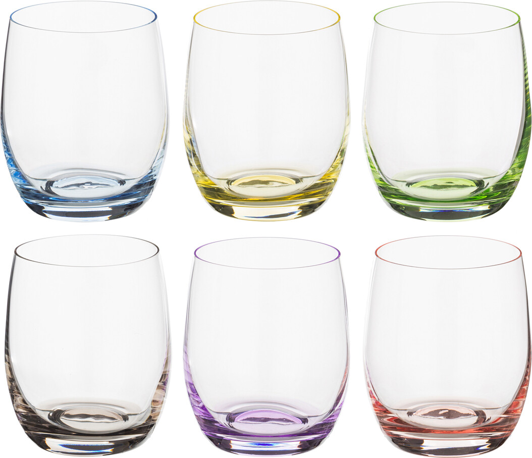 Набор стаканов для виски разноцветный 300 мл, 6 штук Rainbow