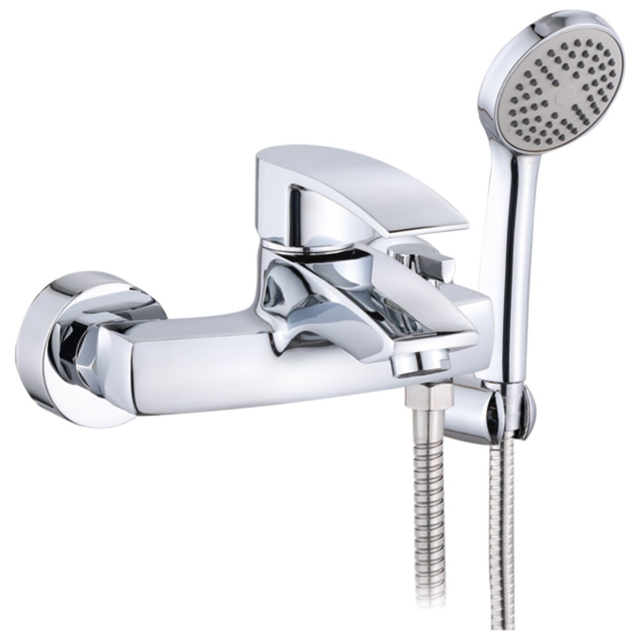 Смеситель для ванны с душевой лейкой и коротким изливом хром D-Lin D130365